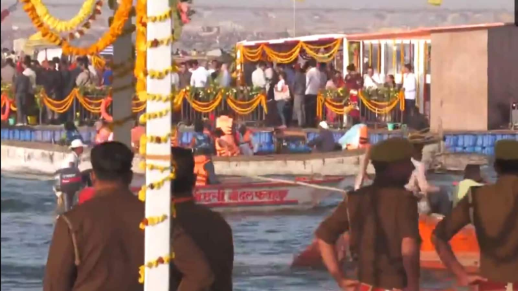 Mukesh Ambani and family attend Maha Kumbh 2025 in Prayagraj, take holy dip at Triveni Sangam – Watch video